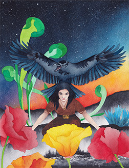 La Femme Corbeau Aquarelle CatMat 2025